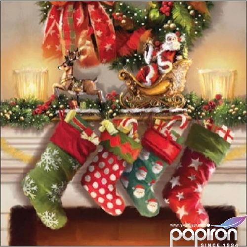 Szalvéta Ambiante Hanging stockings papírszalvéta 25x25cm,15db-os