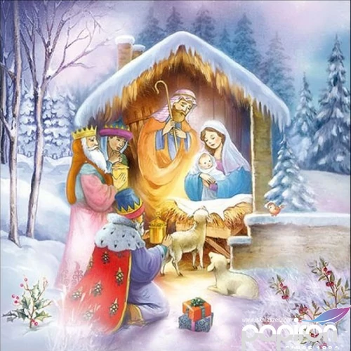 Szalvéta Ambiante Nativity Collage papírszalvéta 33x33cm,20db-os