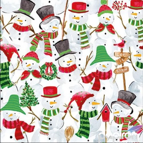 Szalvéta Ambiante Snowman Party 20db papírszalvéta 33x33cm,20db-os