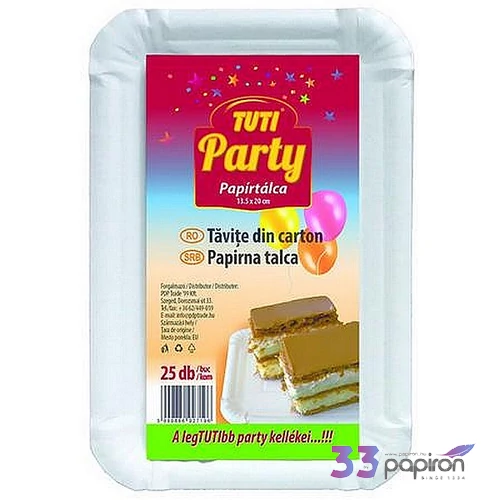Papírtálca 13,5 x 20cm 25db TUTI Party