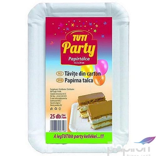 Papírtálca 13,5 x 20cm 25db TUTI Party