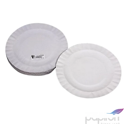 Papírtányélr kerek 23cm 50db fehér 