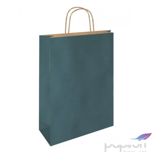 Papírtasak sodrott füles 22 22x31x10cm, sötétkék Ajándék csomagoló díszzacskó