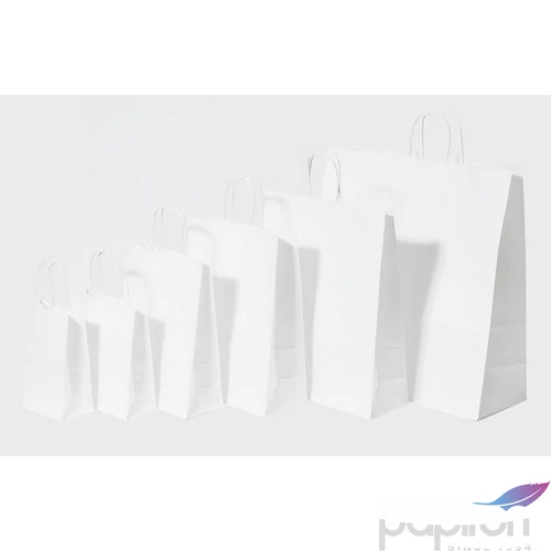 Papírtasak sodrott füles fehér 32x12x41cm-es, darabra (200 db/karton)