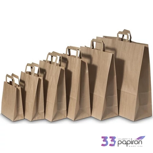 Papírtasak szalagfüles barna 32x16x45 cm, 250 db/karton Ingvállas, füles tasak kiegészítők