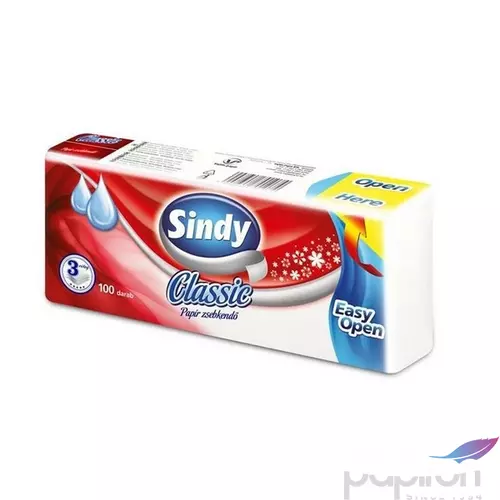 Papírzsebkendő 3 rétegű 100 db/csomag Sindy Classic 