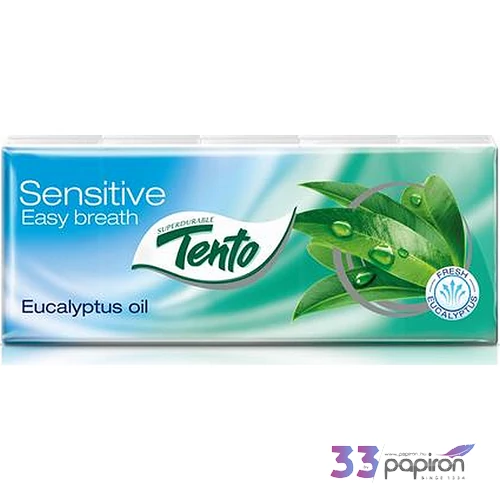 Papírzsebkendő 3 rétegű TENTO 10x10 db eukaliptuszolaj KHH648