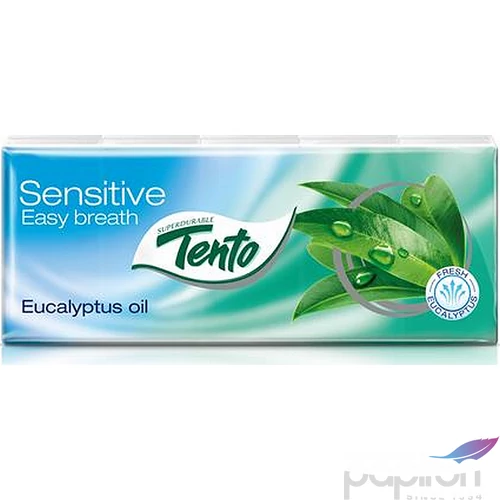 Papírzsebkendő 3 rétegű TENTO 10x10 db eukaliptuszolaj KHH648