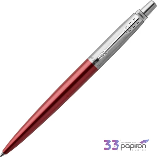 Parker Jotter golyóstoll Royal, Kensington piros tolltest 1953187 ezüst klipszes-nyomógombos toll