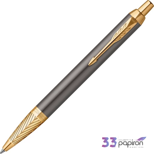 Parker Royal IM golyóstoll Premium Pioneer Arrow szürke cizellállt 2200954 arany klipsz