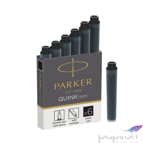 Parker tintapatron fekete S1950407 rövid, T.PATRON P.BLACK