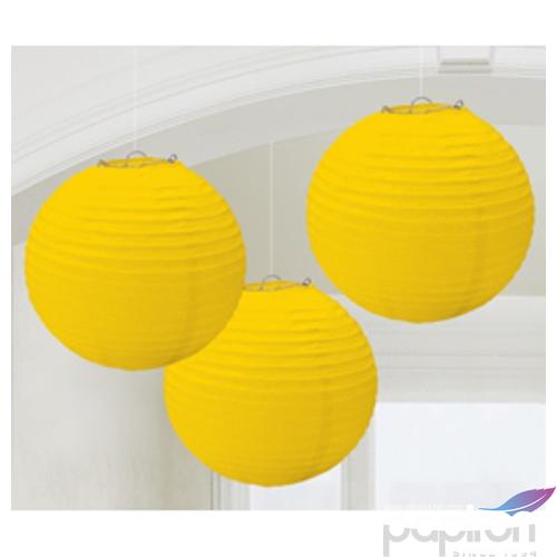 Lampion 24cm gömb sárga 3db/csomag