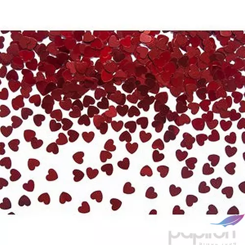 Party dekor konfetti szív forma, piros 5mm, 30g