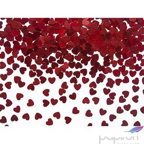 Party konfetti dekor szív forma, piros 5mm, 30g