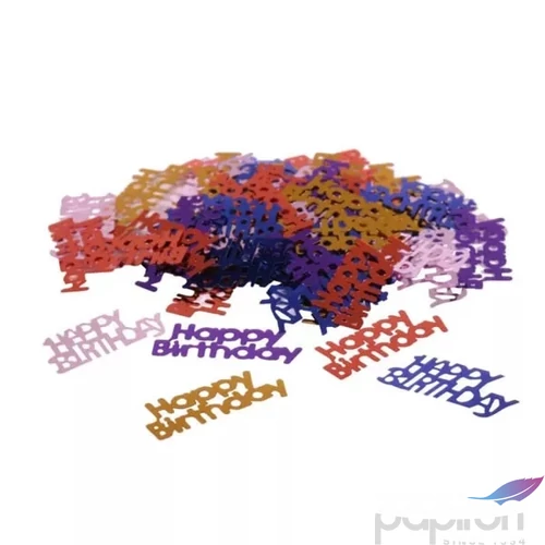 Party konfetti dekor metál multicolor, Happy Birthday 14g