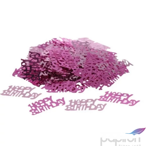 Party konfetti dekor metál pink, Happy Birthday 14g