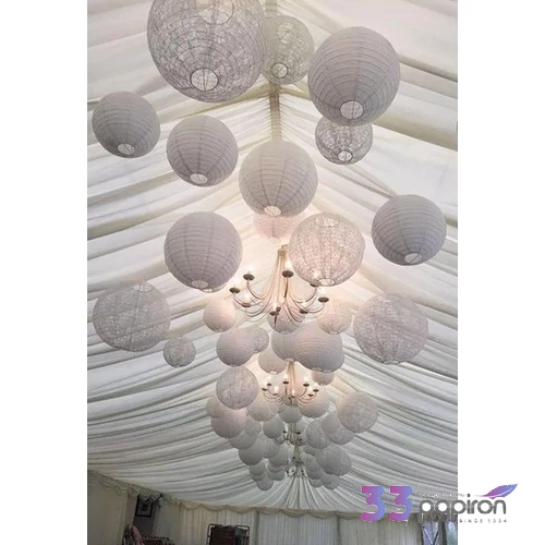 Party dekor lampion gömb fehér 30cm