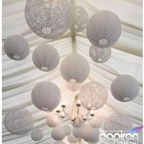 Party lampion dekor gömb papír, csipkés 25cm