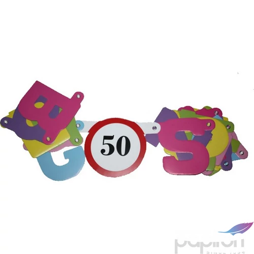 Party banner dekor Boldog 50. Születésnapot felirat