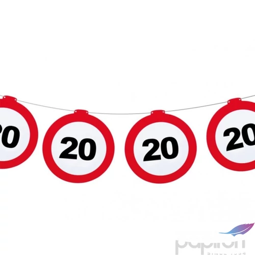 Party dekoráció születésnapra fali dekor, behajtani tilos tábla 20-as