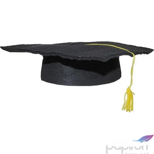 Party Diplomaosztós kalap fekete műanyag és műszál Felnőtt méretben , Ballagási kellék
