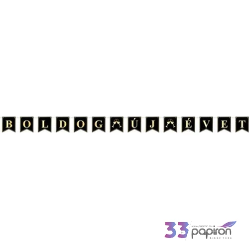 Party banner 200cm Boldog Új Évet! Szilveszteri dekoráció