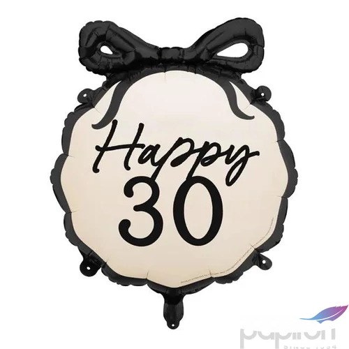 Party fólia lufi 30. évszámos masnis 45cm Happy  felirattal