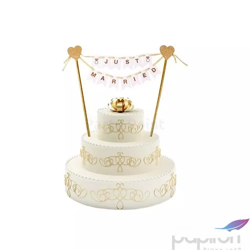 Party tortadekoráció Just married 25cm
