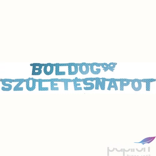 Party banner kék pöttyös Boldog Születésnapot