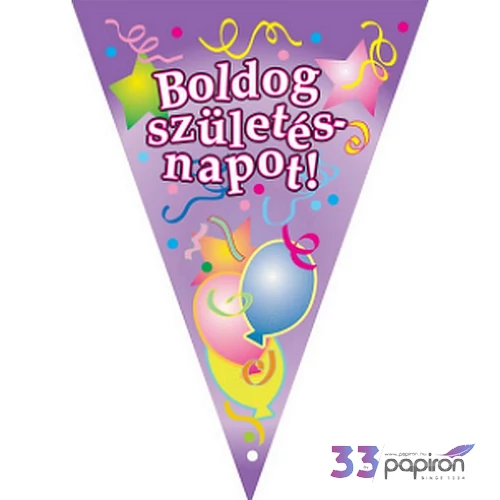 Party banner zászló Boldog Születésnapot, lila szín