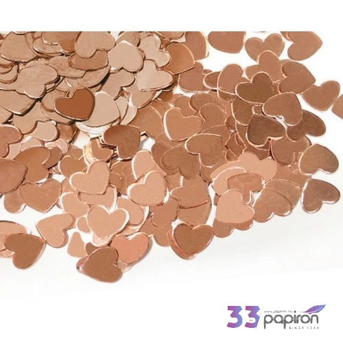 Party konfetti dekor rosegold, szív alakú