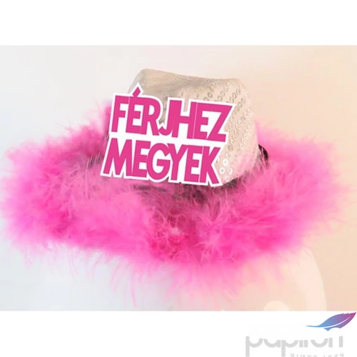 Lánybúcsú Party fejdísz kalap alakú férjhez megyek felirattal