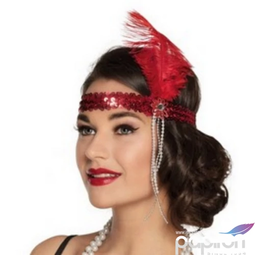Party kiegészítő Gatsby piros fejdísz