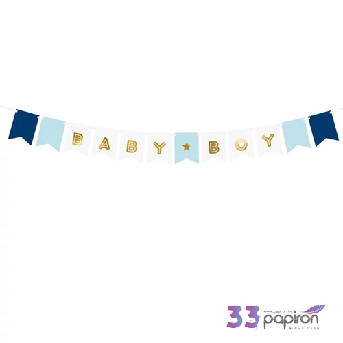 Party banner babaszületésre Baby Boy, 15x160cm kék