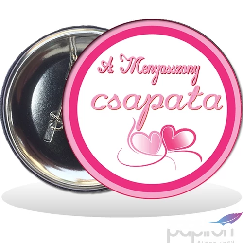 Party Party kitűző leánybúcsú A menyasszony csapata' 58mm 