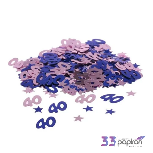 Party konfetti 40-es metál kék és ezüst 14gr/csomag