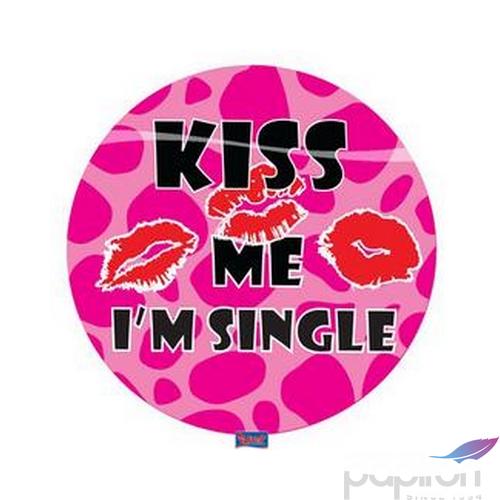 Lánybúcsú ledes kitűző Kiss Me I'm Single 