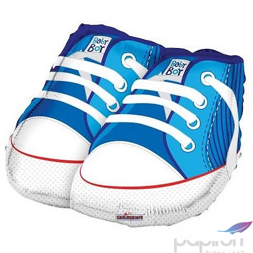 Party Lufi 18"-45cm babacipő kék fólia lufi +hélium