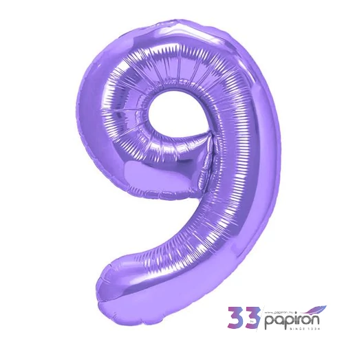 Partylufi fólia 100cm 9.szám születésnapra lila