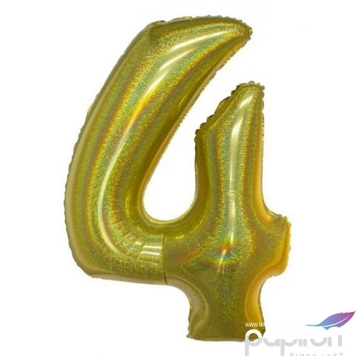 Party Lufi fólia 102cm 40" hologrammos arany, 4-es szám