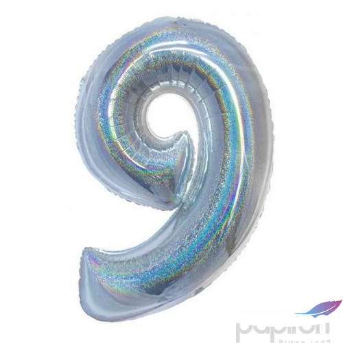 Party Lufi fólia 102cm 40" hologrammos, ezüst 4-es szám