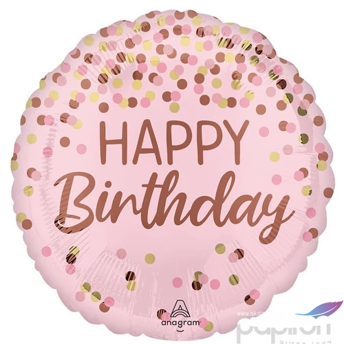 Party Lufi Fólia 18"/45cm, Gömb Happy Birthday, pink