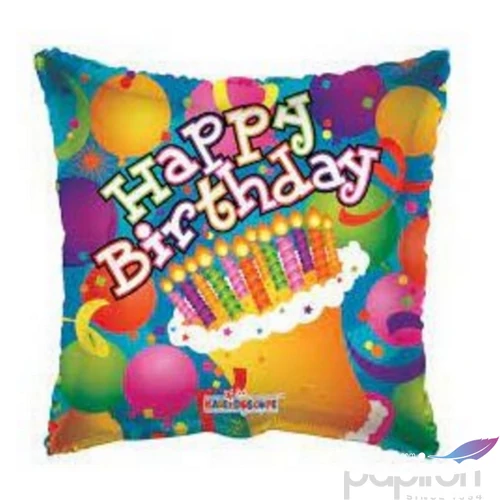 Party Lufi fólia 18inch párna alakú, Happy Birthday torta Fólia léggömb+hélium