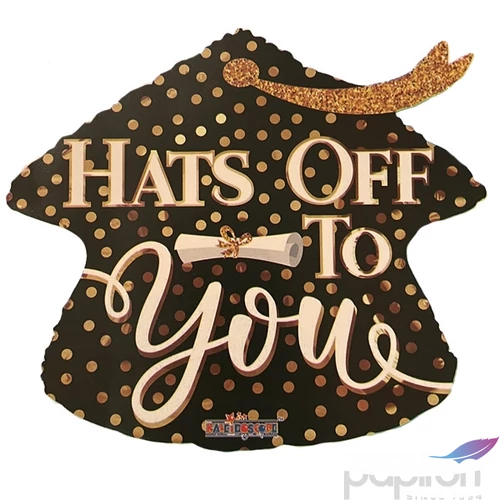Party Lufi fólia 18" /45cm Hats Off To You felírattal, ballagásra