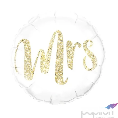 Party Lufi fólia 43cm Mrs. feliratú glitter gold