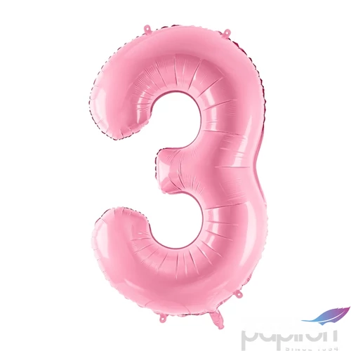 Party Lufi fólia 86cm 3.születésnapra rózsaszín