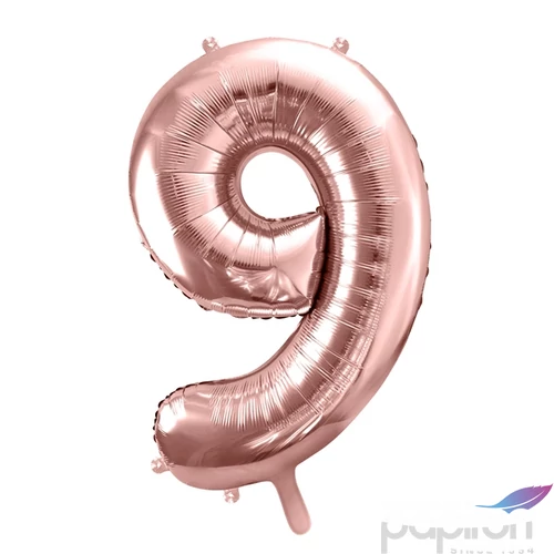 Party Lufi fólia 86cm 9.szám születésnapra rosegold