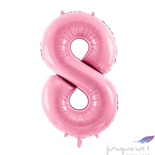 Party Lufi fólia 86cm 8.születésnapra rózsaszín