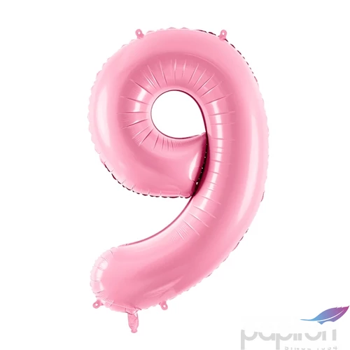 Party Lufi fólia 86cm 9.születésnapra rózsaszín