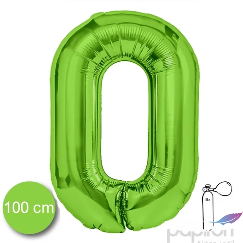 Party Lufi fólia 100cm 0.szám születésnapra zöld